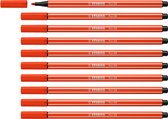 STABILO Pen 68 - Premium Viltstift - Lichtrood - Doos 10 stuks