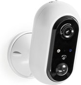 Nedis SmartLife Camera voor Buiten - Wi-Fi - Full HD 1080p - IP65 - Max. batterijduur: 4 Maanden - Cloud Opslag (optioneel) / microSD (niet inbegrepen) - 5 V DC - Met bewegingssensor - Nachtzicht - Wit