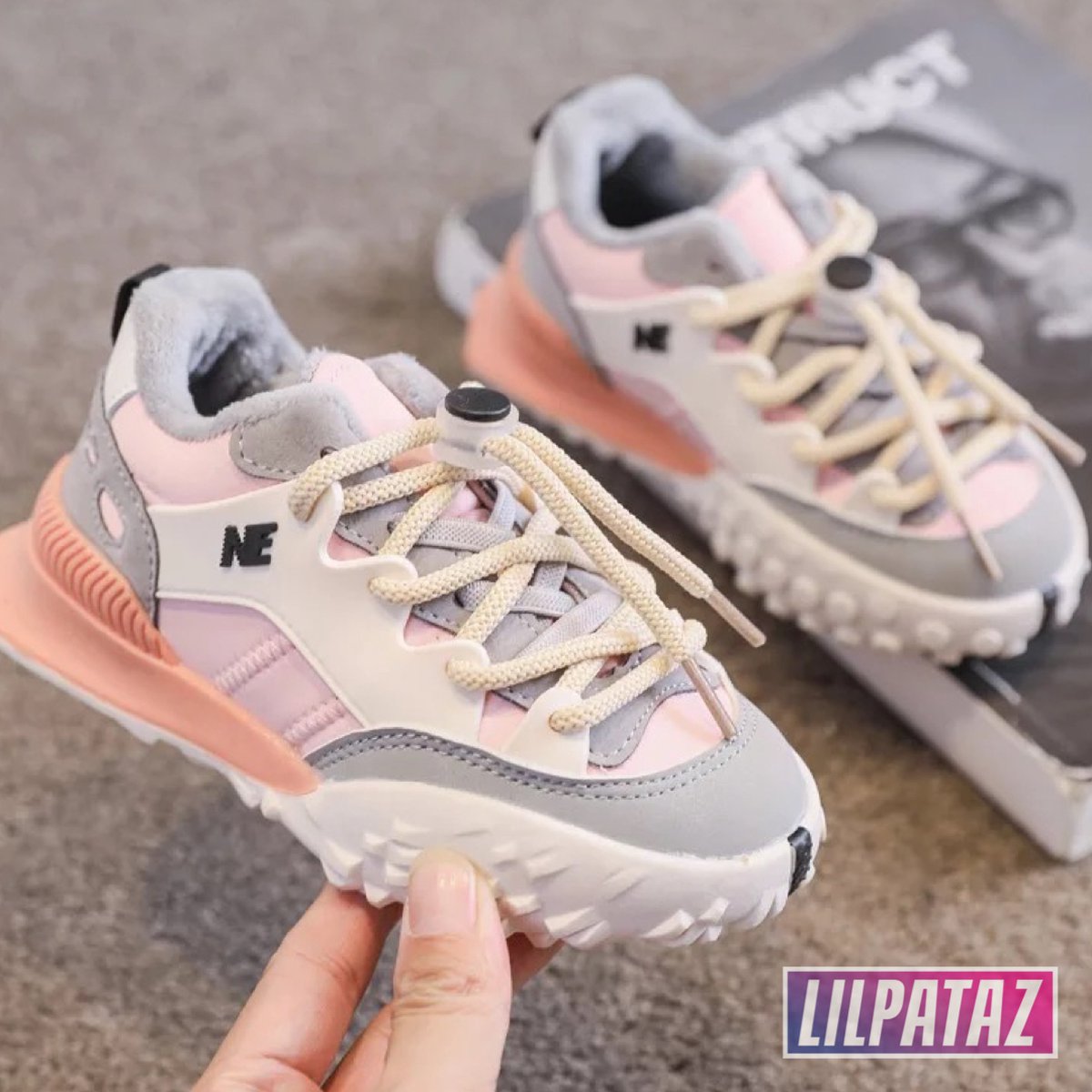 LilPataz Moon Spikes - Lage sneakers - meisjes kids kinderen - Roze Wit - Maat 27