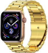 Metalen Bandje Geschikt voor Apple Watch 1-8 / SE (42/44/45 mm) Bandje Metaal - Horloge Band Schakel Polsband Geschikt voor Apple Watch 1-8 / SE (42/44/45 mm) Band - Goud