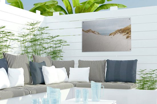 Dunes de sable avec la mer en arrière-plan affiche de jardin 60x40 cm - petit - Toile de jardin / Toile d'extérieur / Peintures pour l'extérieur (décoration de jardin)