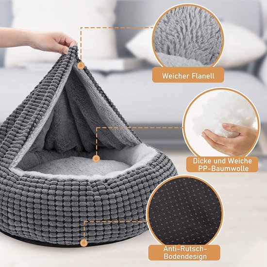 PawHut Kattenbed Voor Bureau , Kattenbed Voor Bureau Met 360 Draaibaarheid In Hoogte Verstelbaar Kattenligbed Met~21g1ugglpt800