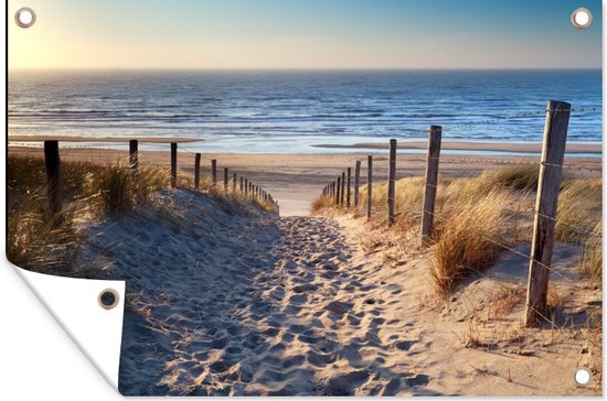 Posters de jardin extérieur Sable - Plage - Dune - Mer - Eté - 90x60 cm - Toile jardin - Affiche extérieur