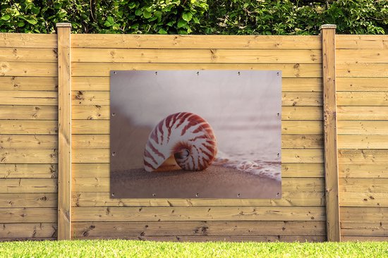 Décoration murale murale extérieure Coquillage - Plage - Mer - Sable - 160x120 cm - Toile de jardin - Poster extérieur