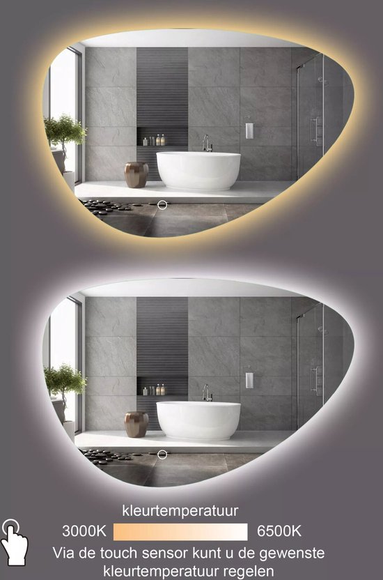 Miroir de salle de bain FENOMÉ Delafon Siècle des Lumières LED Organique Dimmable Sans Condensation 120 cm