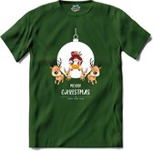 Merry christmas - T-Shirt - Dames - Bottle Groen - Maat 3XL