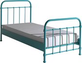 Vipack New York Kinderbed - Metalen Bedframe met Lattenbodem - 90x200 cm - Mintgroen
