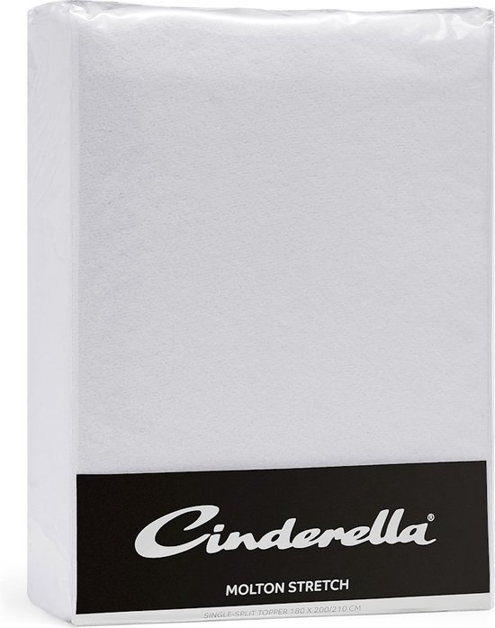 Verpakking van het Cinderella molton hoeslaken, "MOLTON STRETCH" tekst.