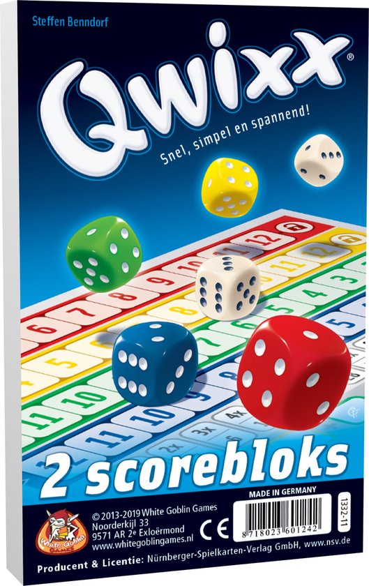 Qwixx Blocks - Dobbelspel - 2 Scoreblocks - Uitbreiding cadeau geven