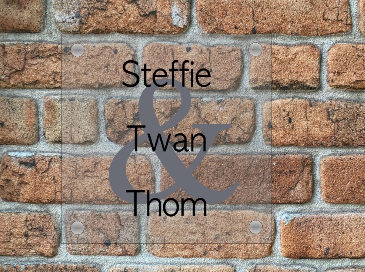 Naambordje / huisnummer voordeur & teken helder