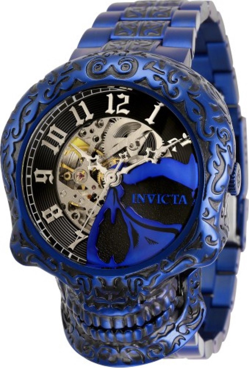 Invicta Artist 33968 Heren Horloge - Waterdicht - Analoog - Automatisch Uurwerk - Roestvrij Staal met blauwe Wijzerplaat -50m