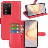 Sony Xperia 5 IV Hoesje - MobyDefend Kunstleren Wallet Book Case (Sluiting Voorkant) - Rood - GSM Hoesje - Telefoonhoesje Geschikt Voor Sony Xperia 5 IV