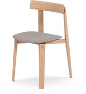Gazzda Nora Chair Houten Eetkamerstoel Whitewash - Lichtgrijs Zitkussen - Massief Eiken - Design