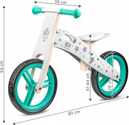 Kinderkraft 2WAY Next Loopfiets Tot 35 Kg, Lichte Loopfiets Kinderfiets 12 Inch Wielen In Hoogte Verstelbaar Zadel En Stuur Eenvoudige Montage Beperkte Stuurinslag Rubberen Handgrepen Mint 2122559092