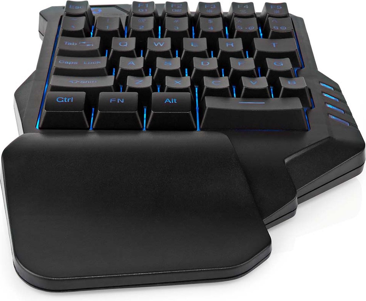 Nedis Bedraad Gaming Toetsenbord - USB Type-A - Membrane Toetsen - RGB - Enkelhandig - Universeel - USB Gevoed - Lengte stroomkabel: 1.60 m - Gaming