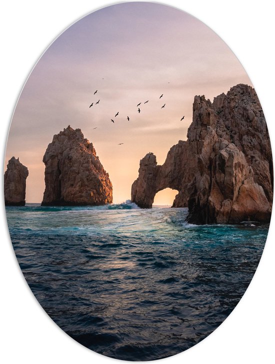 WallClassics - PVC Schuimplaat Ovaal - The Arch of Cabo San Lucas - 60x80 cm Foto op Ovaal  (Met Ophangsysteem)