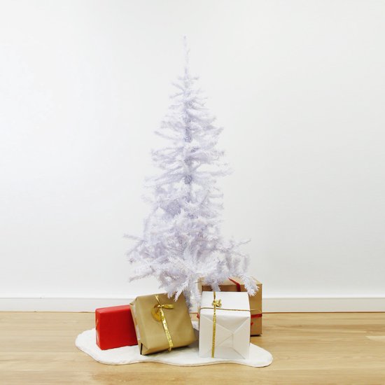 WITTE kerstboom 150cm met 280 hoofden Plastic Wit SILUMEN bol