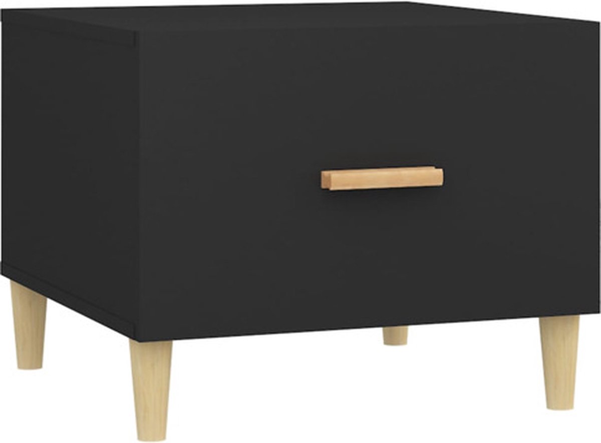 vidaXL Salontafel - 50x50x40 - cm - bewerkt - hout - zwart