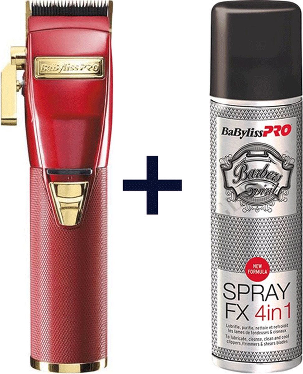 Babyliss Pro 4artists RedFX Tondeuse FX8700RE + BaByliss Pro 4 in 1 SprayFX 150ml FX040290