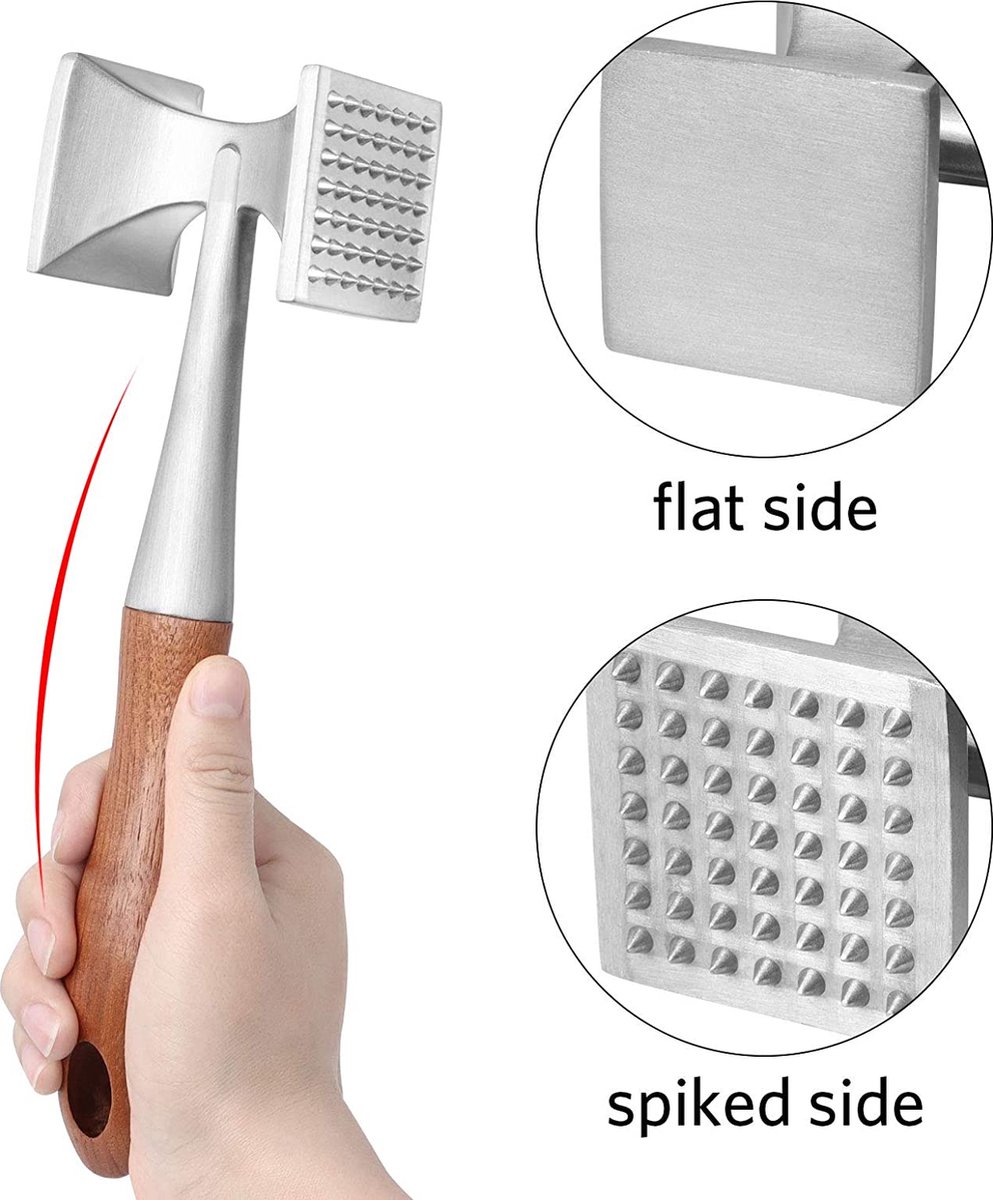 Marteau à Viande En Inox 304 Double Face - Attendrisseur Pour Cuisine