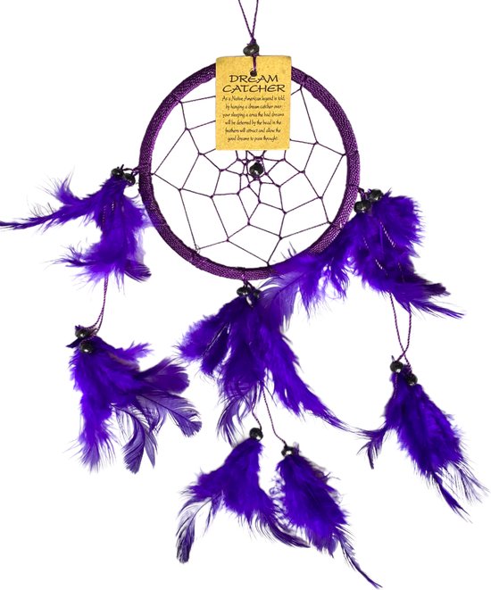 Dromenvanger Paars - Deep Purple - Dreamcatcher - 11 CM X 30CM