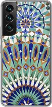 Geschikt voor Samsung Galaxy S22 hoesje - Een Marokkaanse mozaïekmuur met verschillende vormen - Siliconen Telefoonhoesje