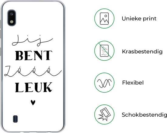 Coque Samsung Galaxy A10 - Citations - Mignon - Zwart - Wit - Siliconen