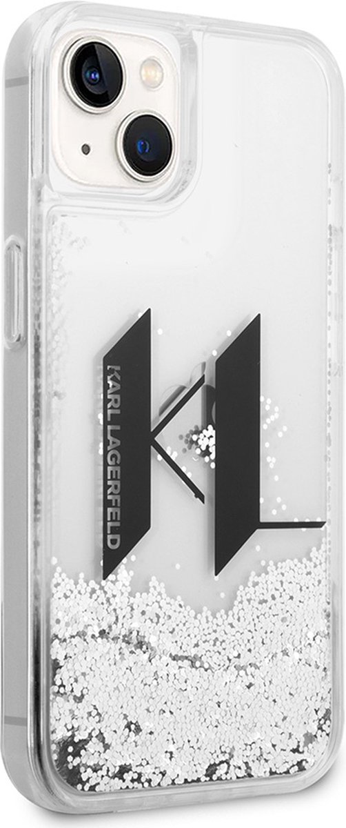 Backcase hoesje geschikt voor iPhone 14 - Karl Lagerfeld - Effen Zilver - Silicone