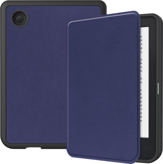 Hoes Geschikt voor Kobo Clara 2E Hoesje Bookcase Cover Hoes - Hoesje Geschikt voor Kobo Clara 2E Hoes Cover Case - Donkerblauw