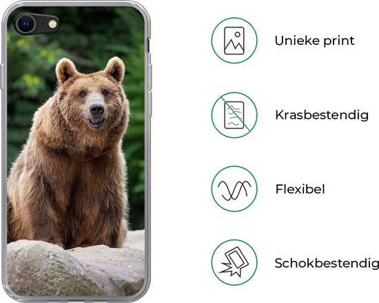 Coque iPhone 7 - Forêt - Ours - Pierres - Siliconen