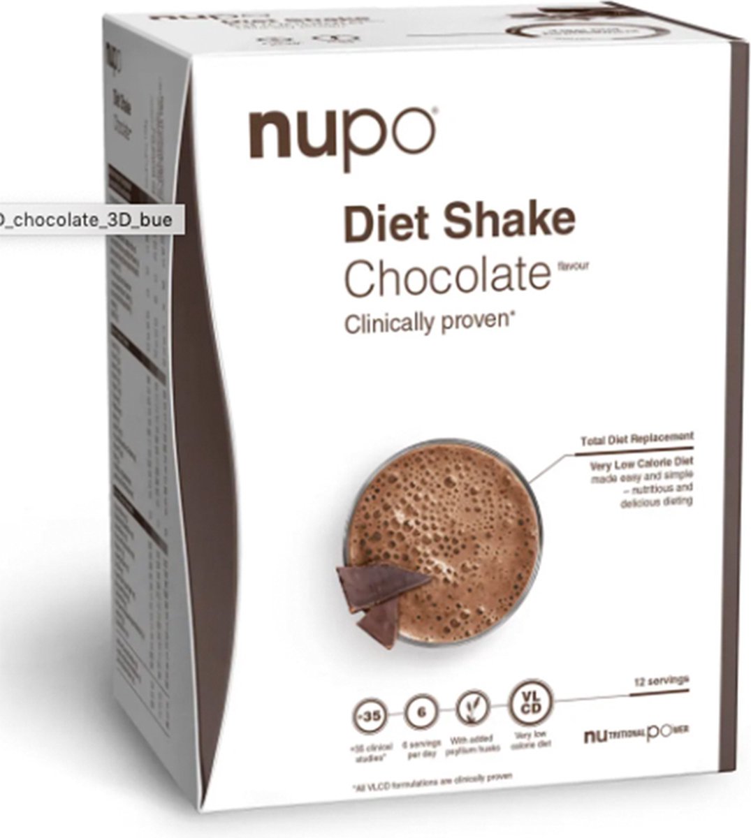 Nupo | Dieet Shake | Chocolate | 12 x 32 gram | Snel afvallen zonder poespas!
