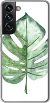 Coque Samsung Galaxy S22 - Aquarelle - Monstera - Feuille - Coque de téléphone en Siliconen