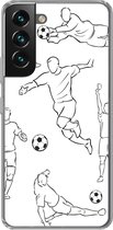 Geschikt voor Samsung Galaxy S22 hoesje - Een illustratie van spelers in verschillende posities - Jongetje - Meisje - Kinderen - Siliconen Telefoonhoesje