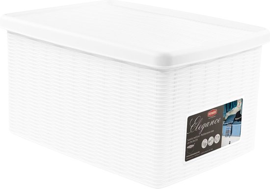 Stefanplast Elegance Cestino In Rattan Finto Marrone, Made In Italy, 25x19.5x10 Cm, Per Vestiti, Giochi E Oggetti Vari
