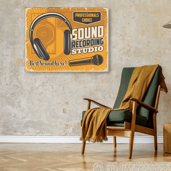 Wanddecoratie / Schilderij / Poster Sound recording studio