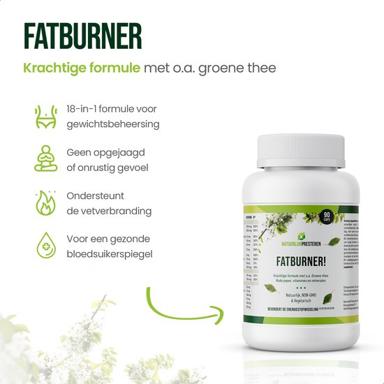 Natuurlijke Fatburner - Groene thee extract - Chroom - Vetverbrander  afvallen -... | bol.com