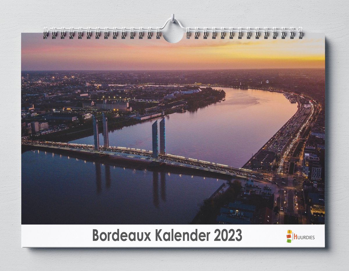 Bordeaux kalender 2023 | 35x24 cm | jaarkalender 2023 | Wandkalender 2023