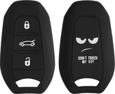 kwmobile autosleutel hoesje geschikt voor Opel 3-knops SmartKey autosleutel Keyless Go - Autosleutel behuizing in wit / zwart - Don't Touch My Key design