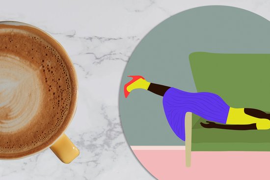 Sous-verres pour verres - Rond - Femme - Minimalisme - Design - 10x10 cm - Sous-verres en verre - 6 pièces