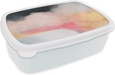 Broodtrommel Wit - Lunchbox - Brooddoos - Verf - Abstract - Design - 18x12x6 cm - Volwassenen