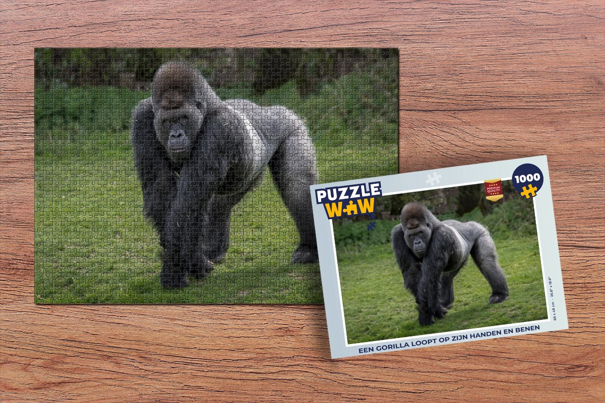 Puzzel Een Gorilla loopt op zijn handen en benen - Legpuzzel - Puzzel 1000 stukjes volwassenen