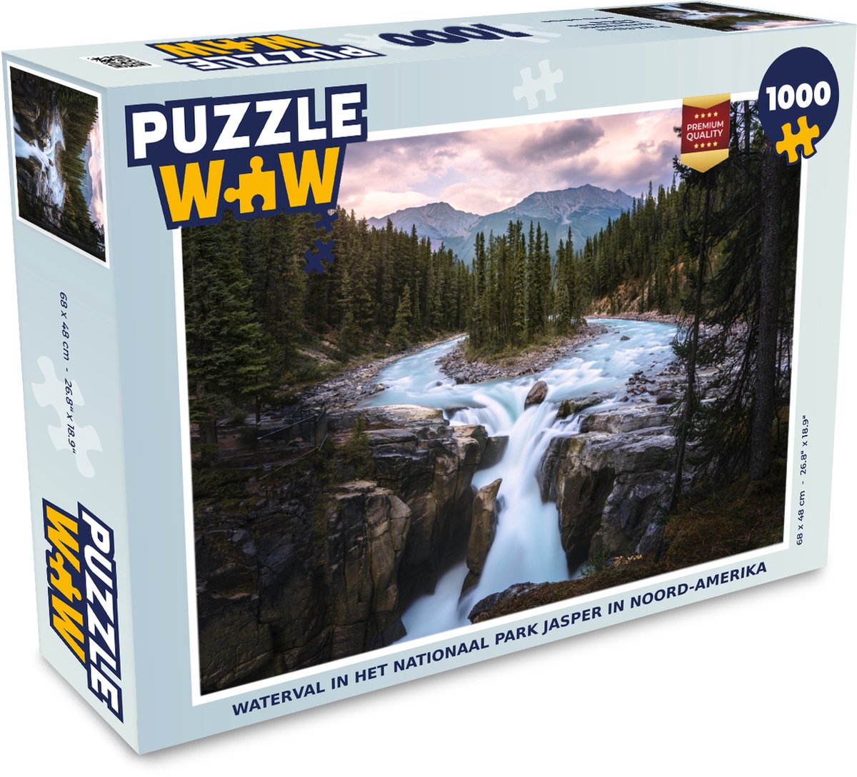Puzzel Waterval in het Nationaal park Jasper in Noord-Amerika - Legpuzzel - Puzzel 1000 stukjes volwassenen