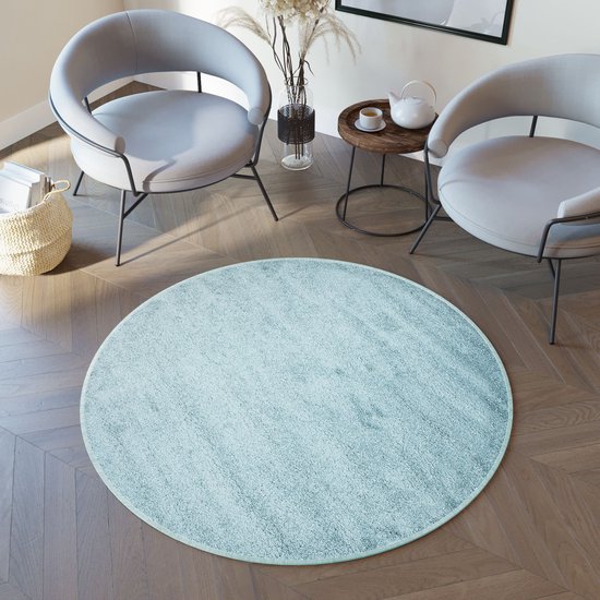 TAPISO Mono Rond Kortpolig Tapijt Binnen Modern Design Geel Effen