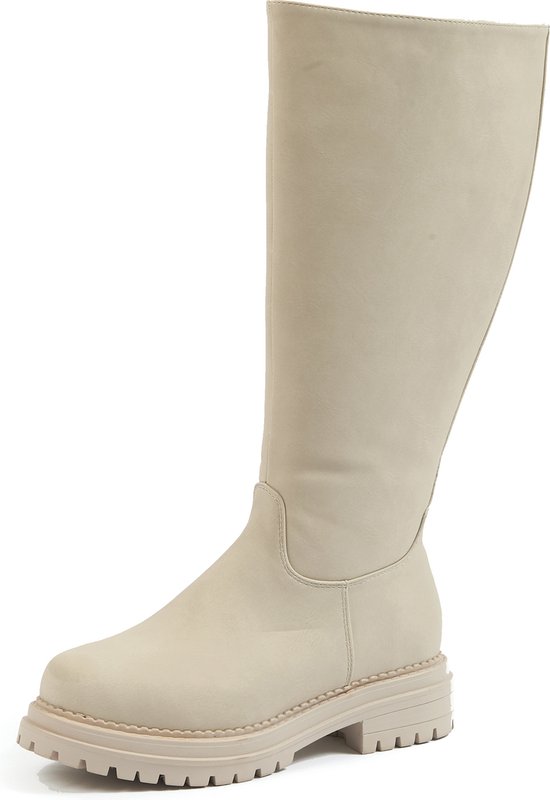XL boots for wide calves - Model Emilie, beige
