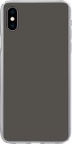 Geschikt voor iPhone Xs Max hoesje - Grijs - Kleuren - Effen - Siliconen Telefoonhoesje
