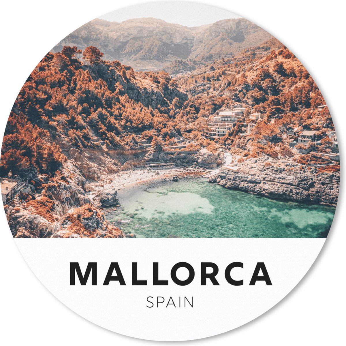 Muismat rond 50x50 cm - Mousepad Mallorca - Spanje - Natuur - Ronde muismatten