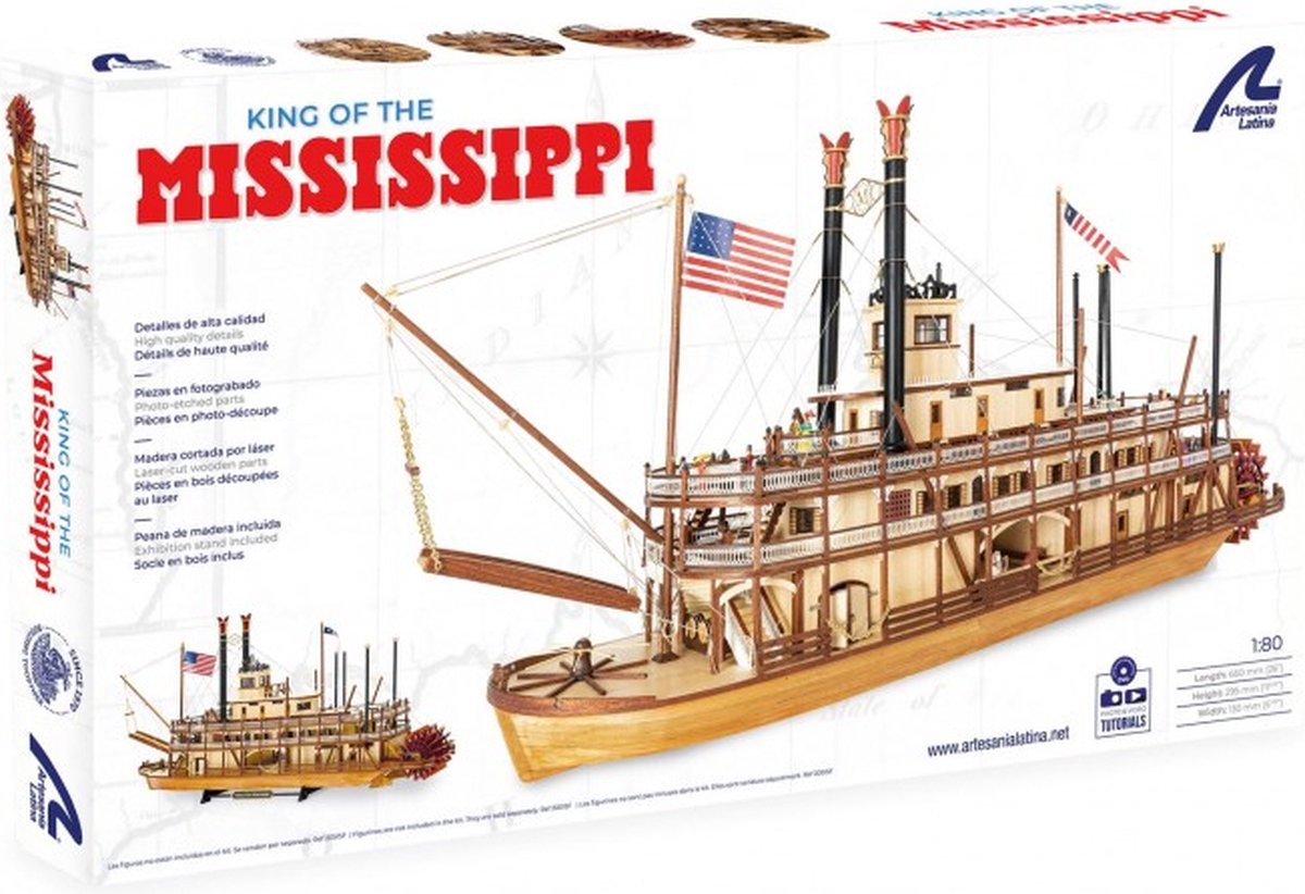 Artesania Latina - Mississippi - Historisch Schip - Houten Modelbouw - schaal 1:80