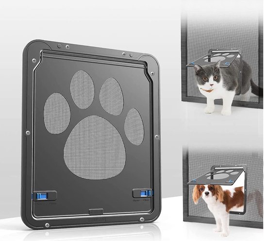 Luik Katten Kleine Honden Vliegendeur Hordeur Schuifdeur 24cm X luik-katten-kleine-honden-vliegendeur-hordeur-schuifdeur-24cm-x