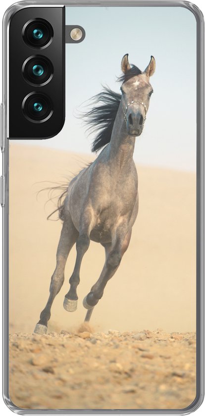 Coque Samsung Galaxy S22 Plus - Cheval - Sable - Désert - Coque de téléphone en Siliconen