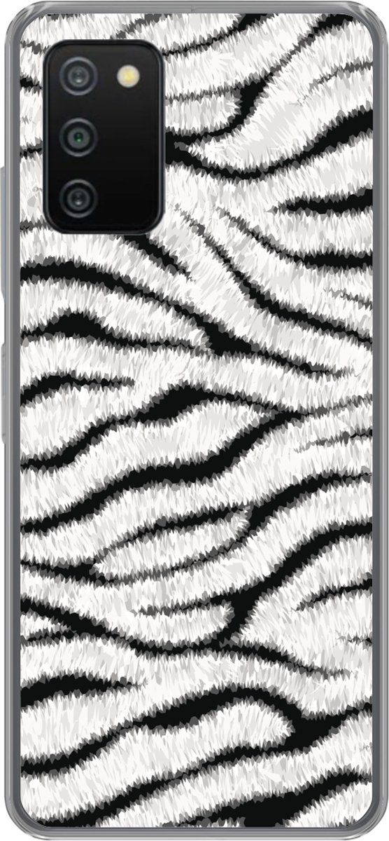 Telefoonhoesje Geschikt voor Samsung Galaxy A03s hoesje - Dierenprint - Zebra - Wit - Siliconen Telefoonhoesje Telefoonhoesje